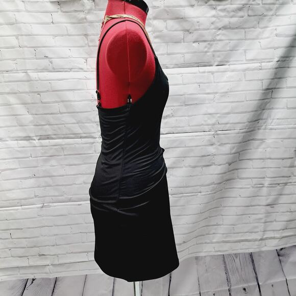 Itty Bitty Black Mini Open Side Spaghetti Strap Party Club Dress Med - Picture 4 of 7